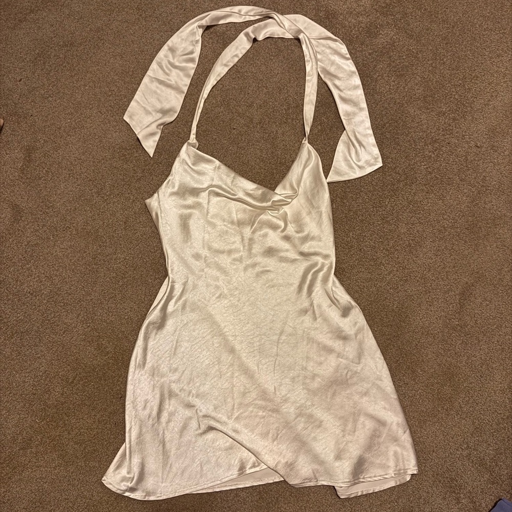 Halter Tie Silk Dress